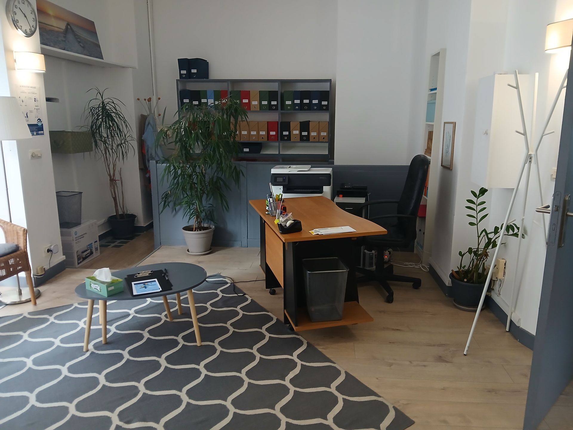 Bureau professionnel avec un grand tapis au sol