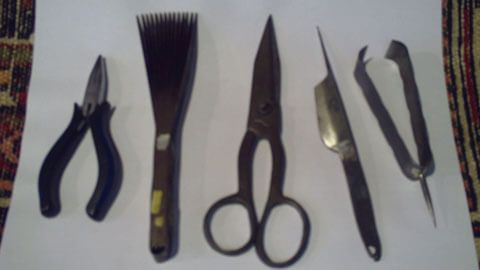 Scheren und Wollkämme