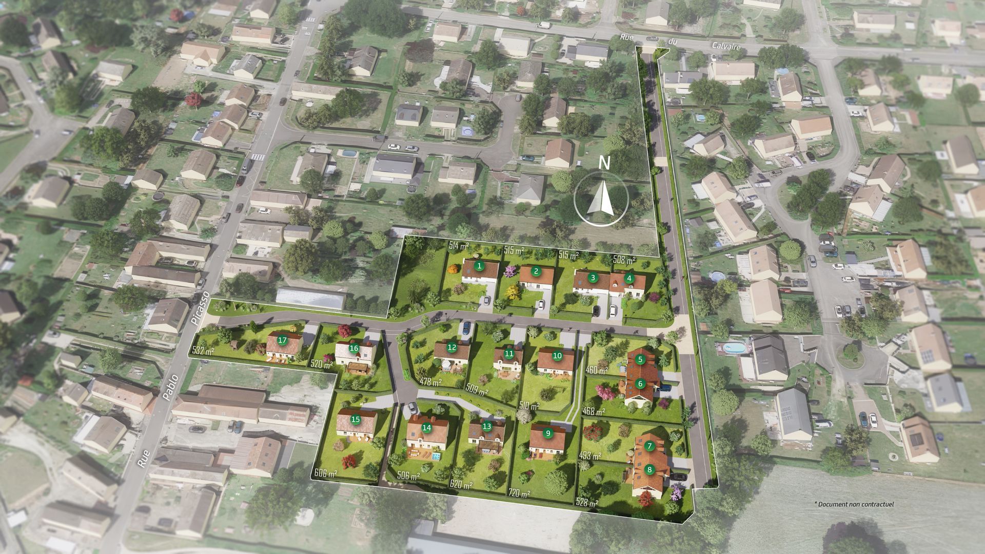 Lots de maisons vus de haut