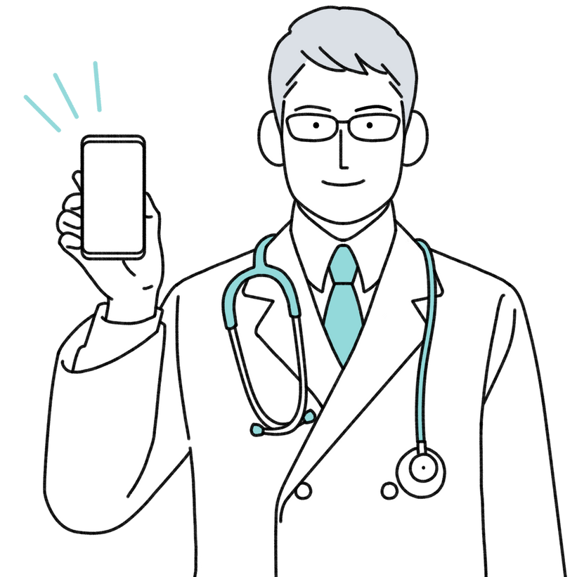 Illustration d'un médecin avec un téléphone