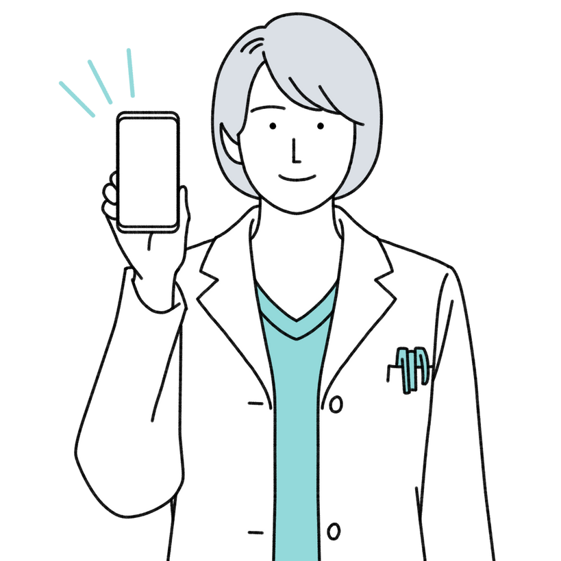 Illustration d'une femme médecin avec un téléphone