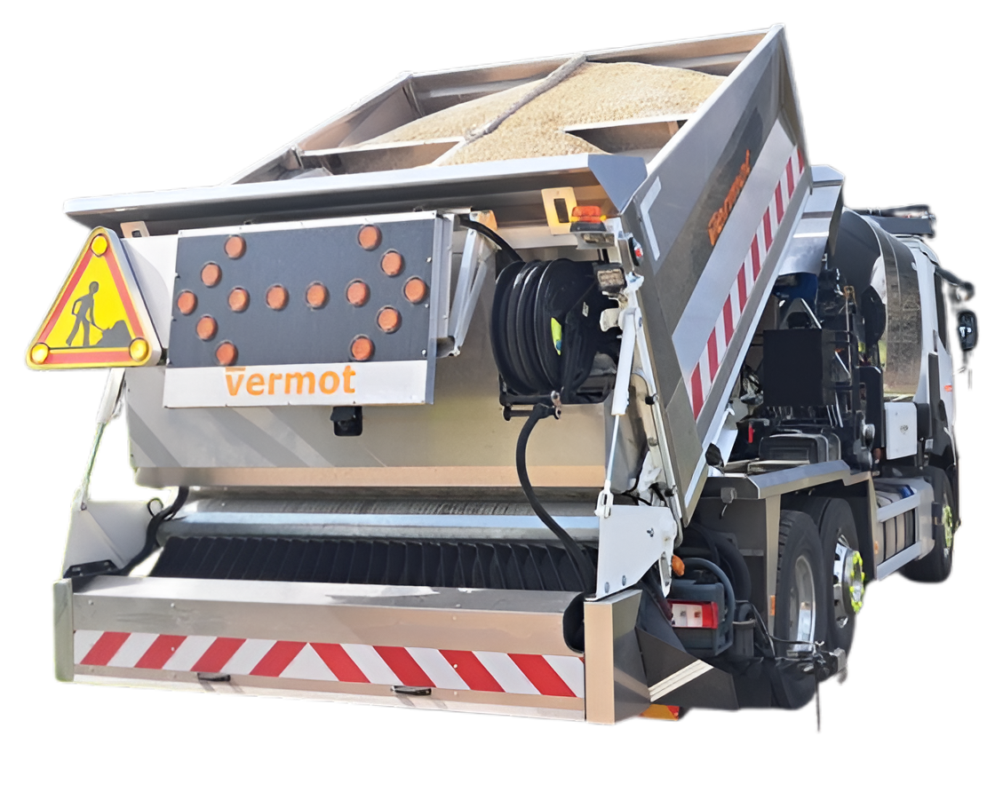Image détourée d'une machine de travaux publics chargée
