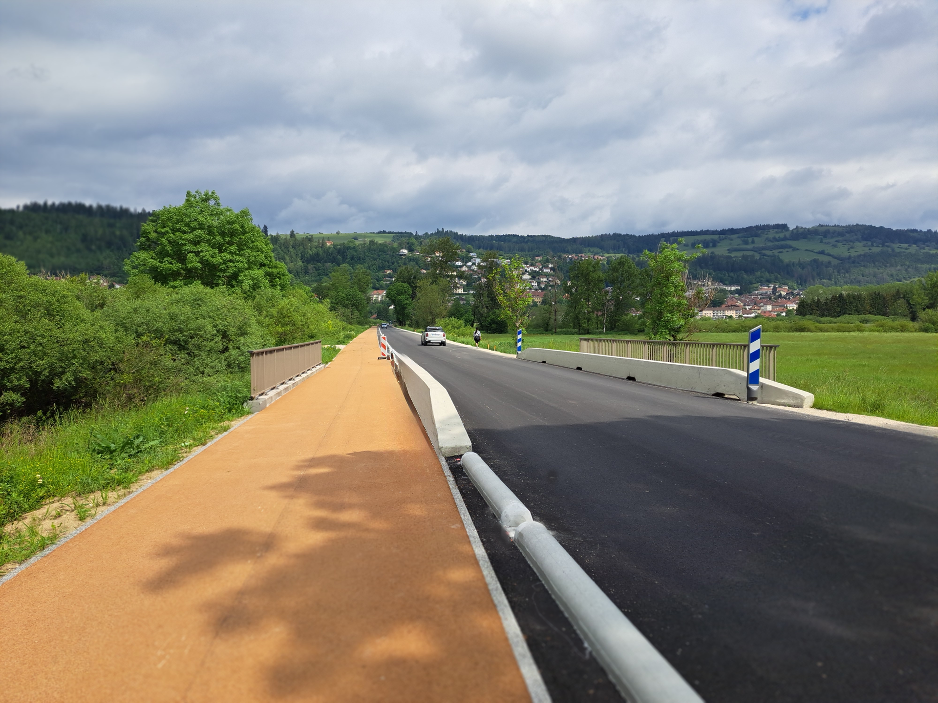 Travaux de voirie sur un pont