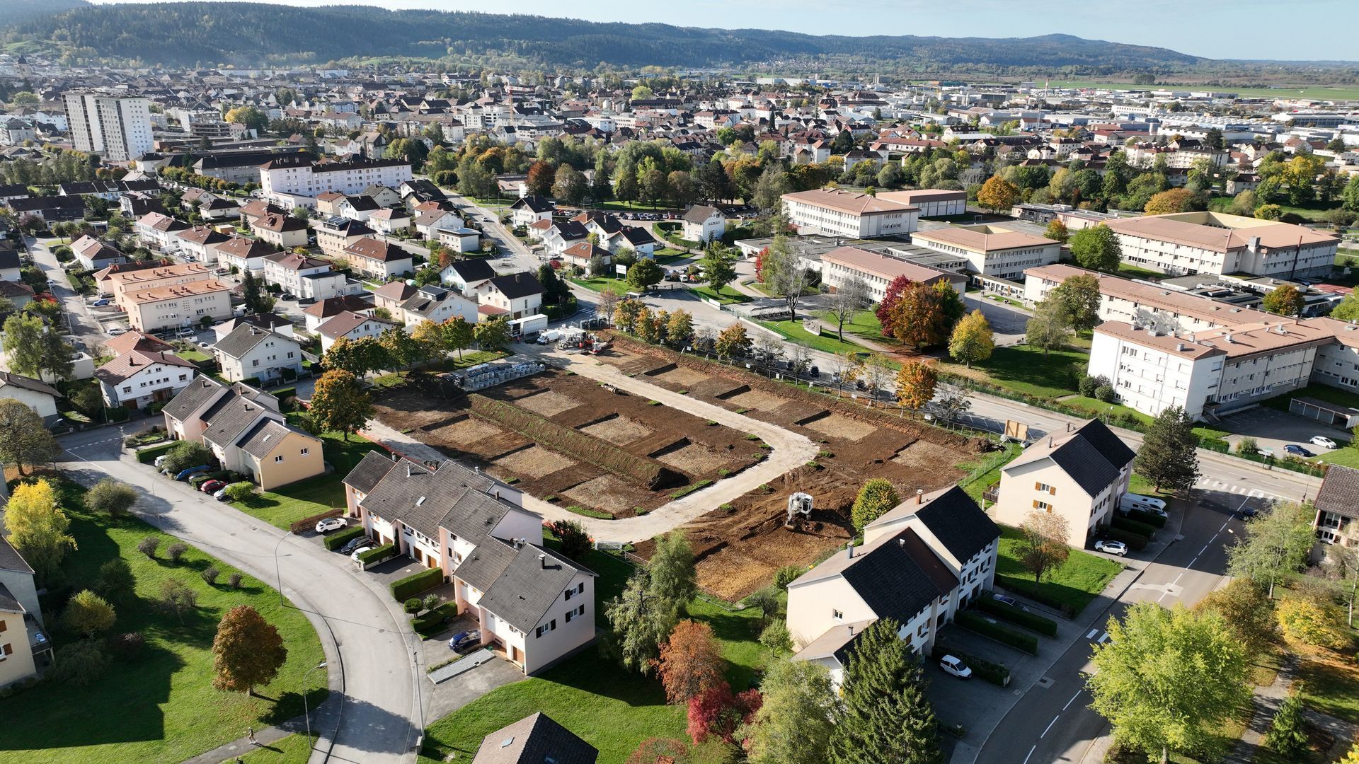 Vue aérienne d'un futur lotissement