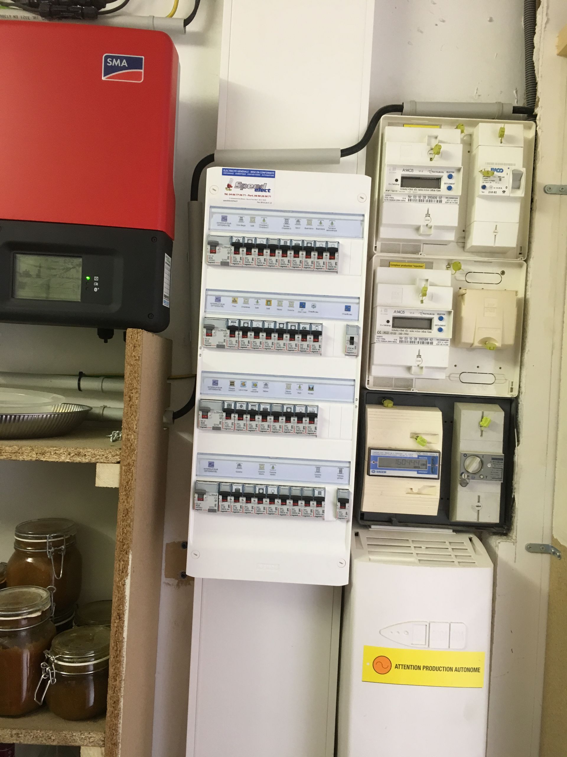 Tableau électrique sur meuble