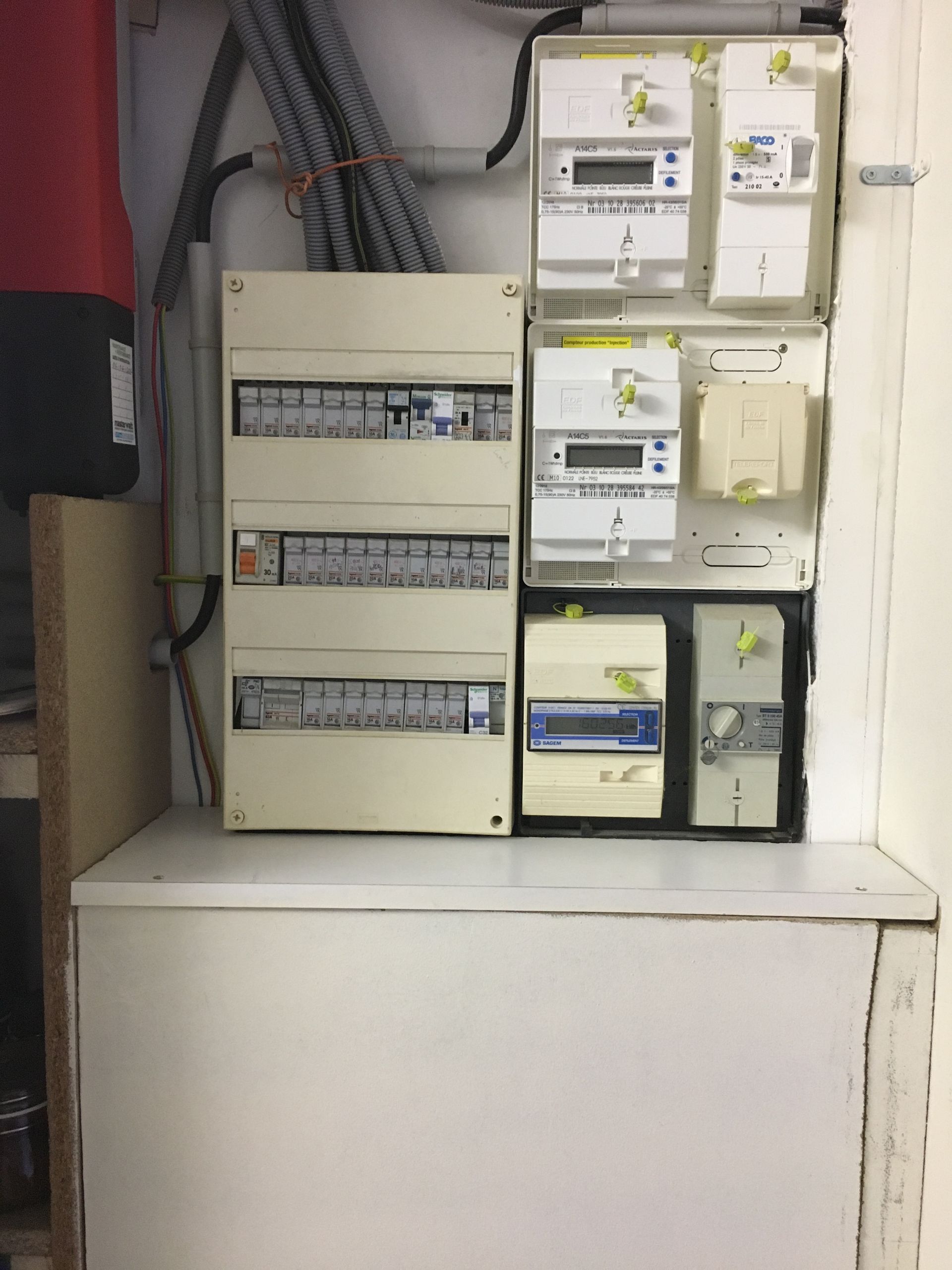 Tableau électrique sur meuble après travaux