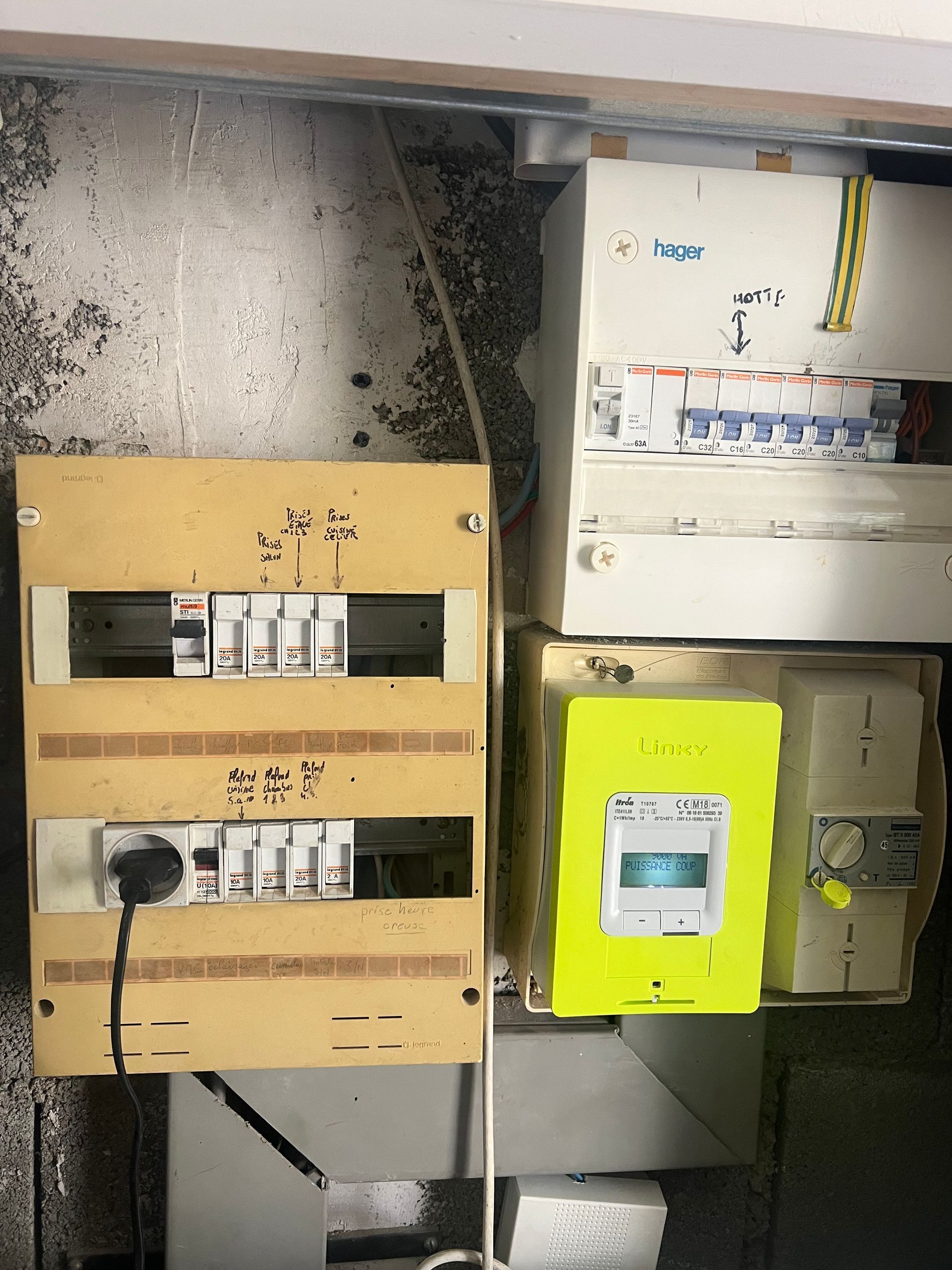 Tableau électrique et compteur Linky
