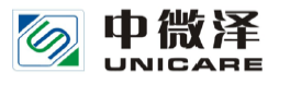 Un logotipo para Unicare con caracteres chinos.