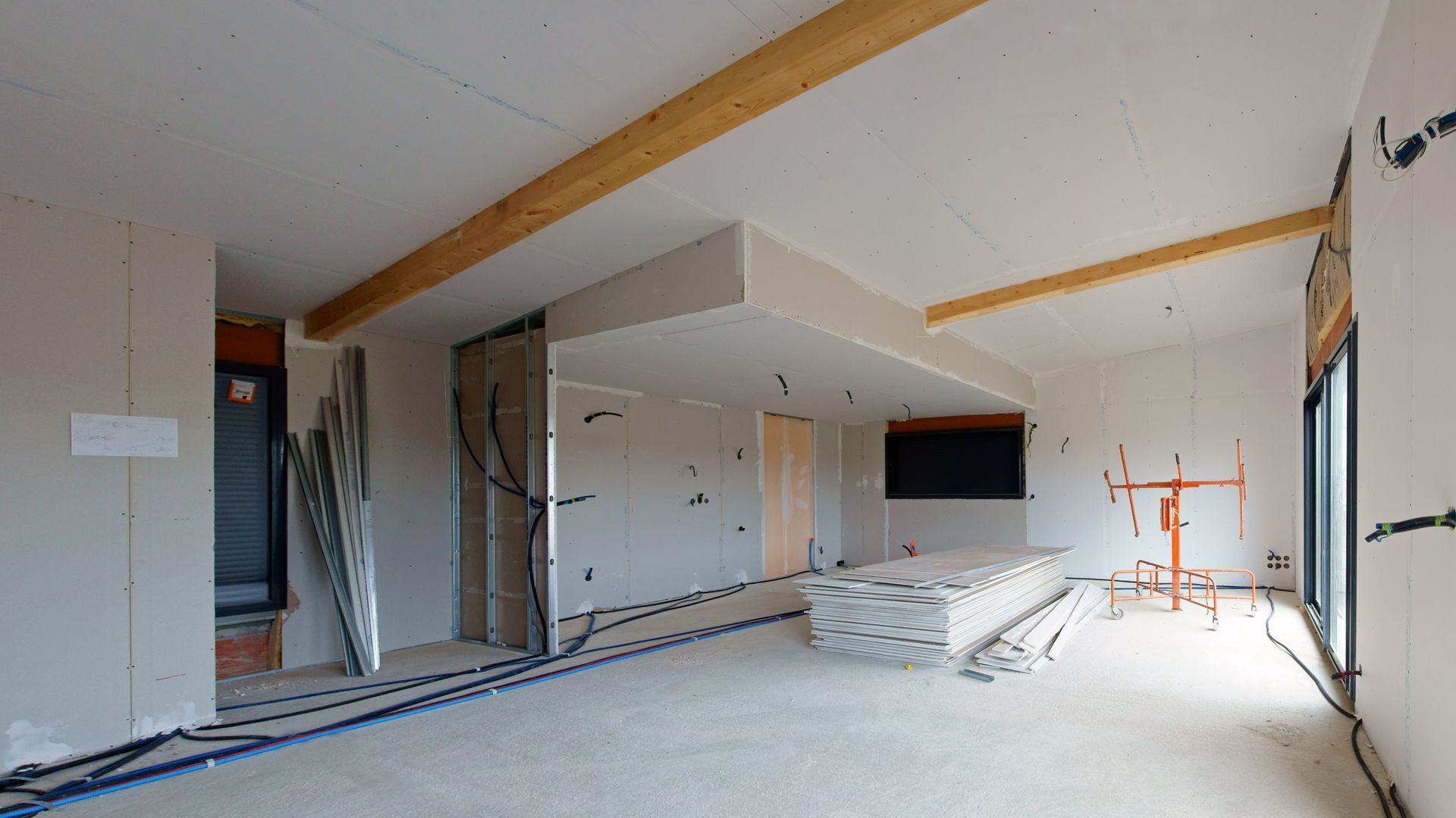 Intérieur avec des cloisons en Placo