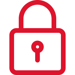 Icône de cadenas rouge.