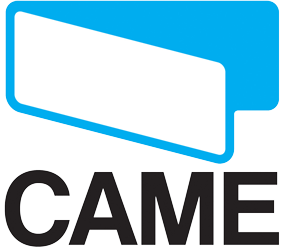 Logo de CAME, avec une bulle de dialogue bleue au-dessus du mot noir « CAME ».