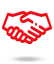 Icône de deux mains se serrant, symbolisant un accord ou un partenariat.