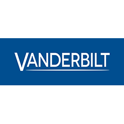 VANDERBILT en texte blanc sur un rectangle bleu, logo de l'Université Vanderbilt.