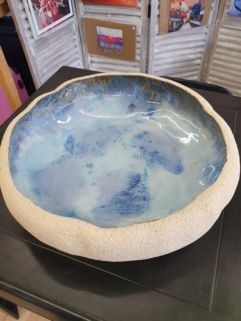 bol bleu en céramique