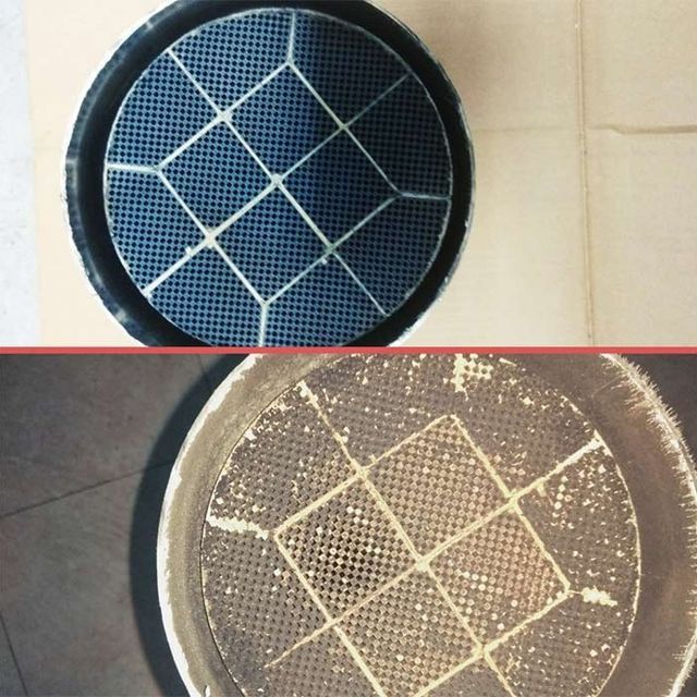 Una imagen de antes y después de un filtro sucio.