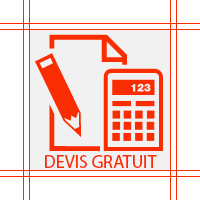 Pictogramme d'un crayon d'un calculatrice et d'une feuille de papier.
