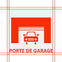 Pictogramme d'une porte de garage avec une voiture.