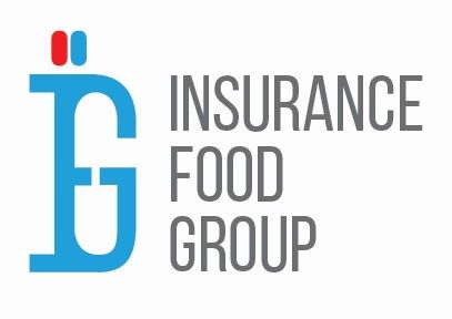 El logotipo del grupo alimentario de seguros es azul y blanco.