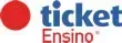 Um logotipo azul e vermelho para o ticket ensino