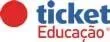 Um close do logotipo de um bilhete de educação