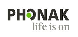 El logotipo de Phonak Life está encendido sobre un fondo blanco.