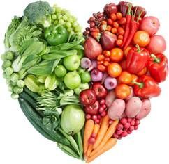 Obst und Gemüse im Herzform