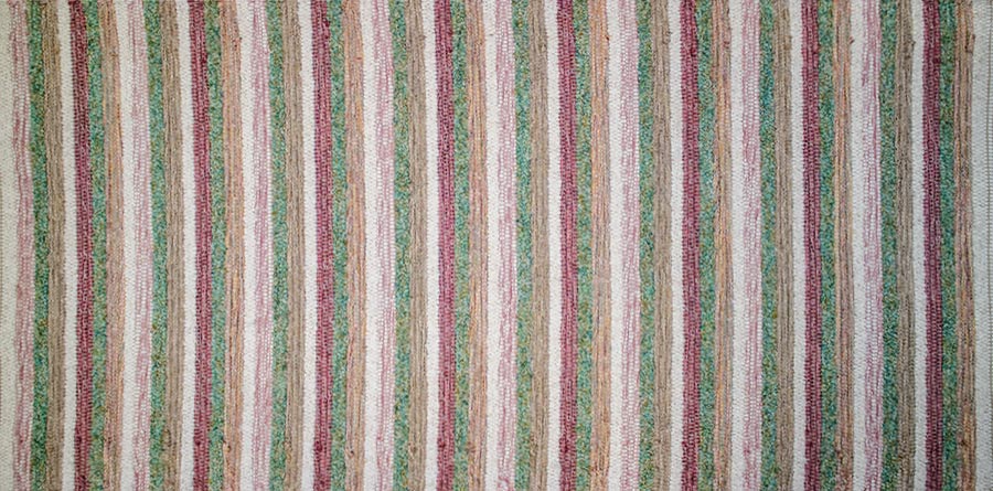 Eine Nahaufnahme einer gestreiften Stoffstruktur.