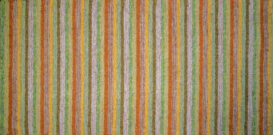 Eine Nahaufnahme eines bunt gestreiften Stoffes.