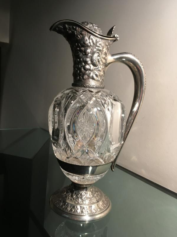 Aiguière cristal et argent