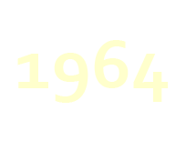 Le nombre 1964 en jaune pâle sur fond blanc.