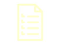 Icône jaune pâle représentant une page de document avec quatre lignes à puces sur fond blanc.