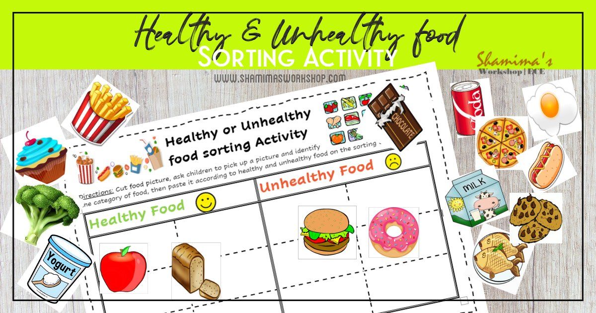 Healthy And Unhealthy Food Sorting Activity