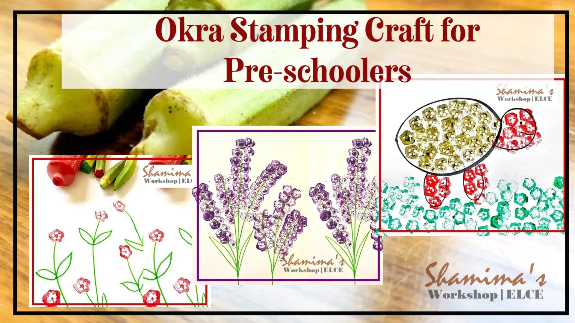 Okra Stamping Craft - veggie art