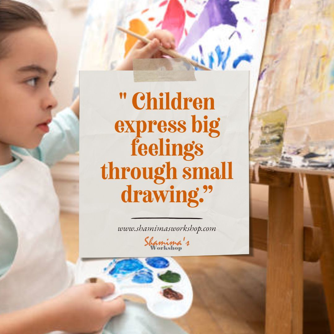 Children express big feelings through small drawings. 