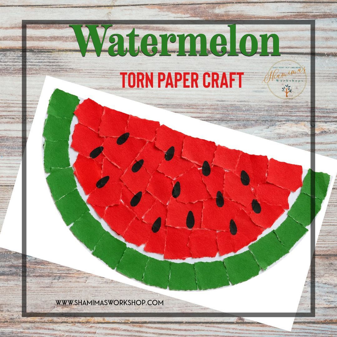 Torn Paper craft Watermelon Craft