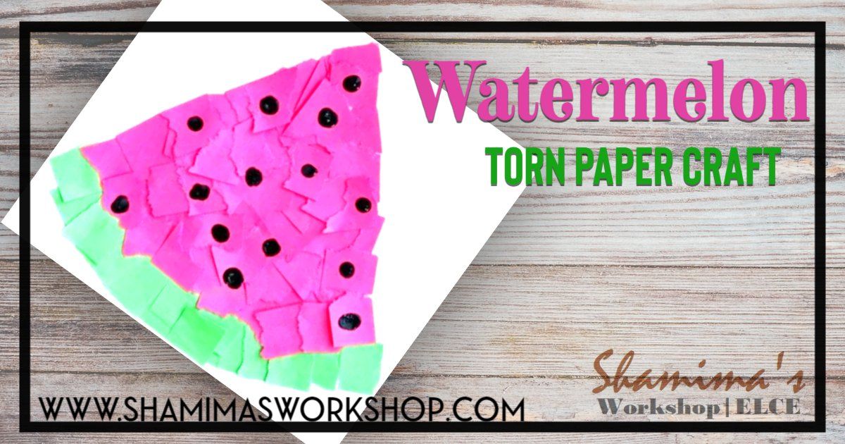 Torn Paper Watermelon Craft - Made To Be A Momma