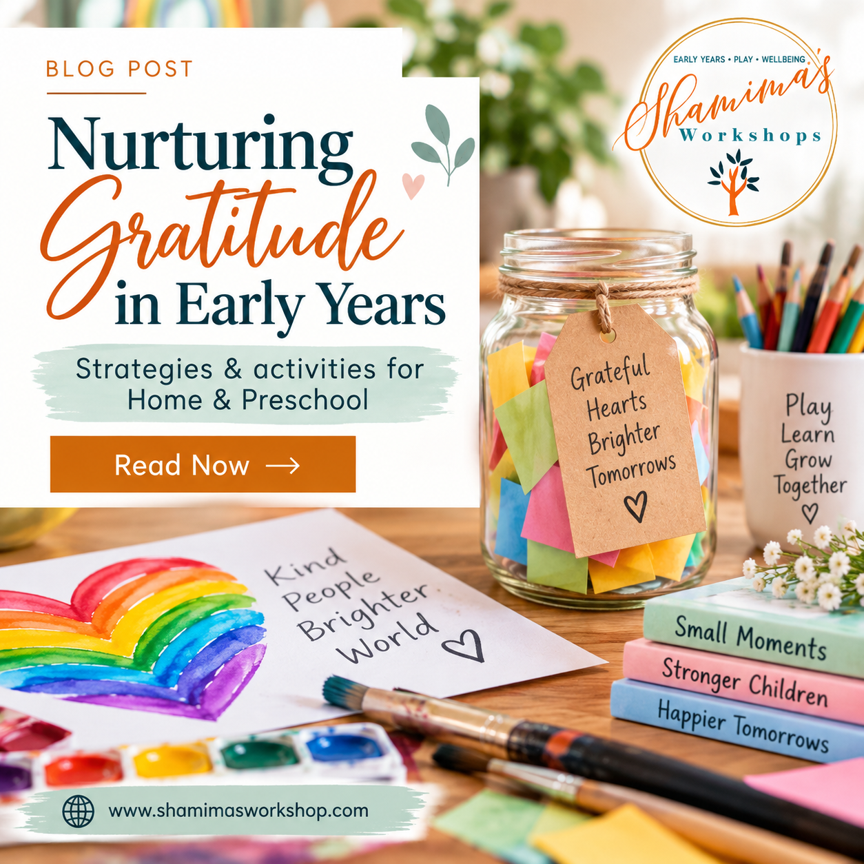 Practitioner and child exploring gratitude through a gratitude tree and gratitude jar