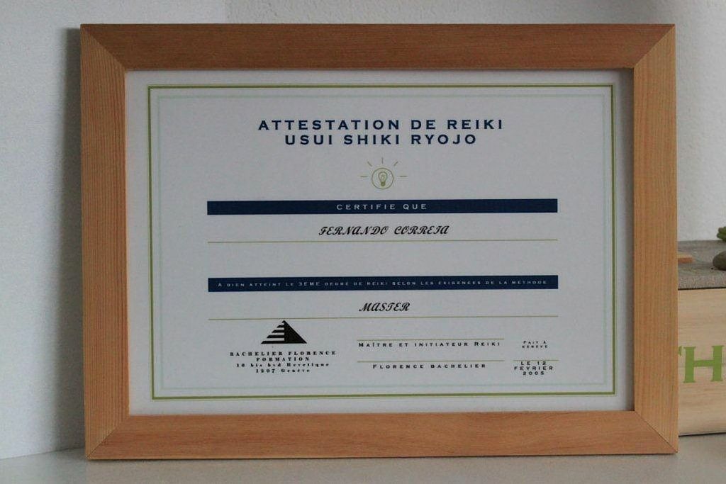 attestation Reiki Nelio Correia