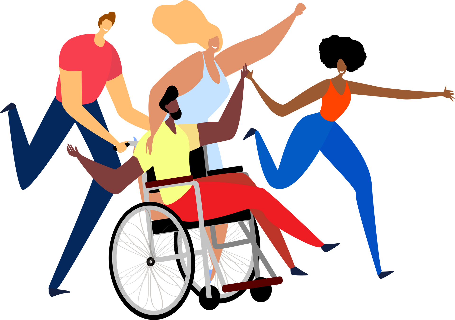 Groupe de personnes avec les mains superposées.