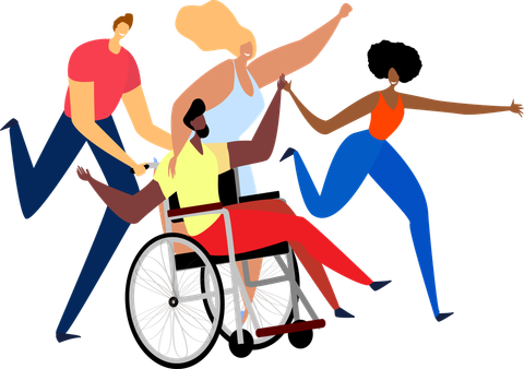 Personne courant avec une prothèse de jambe.