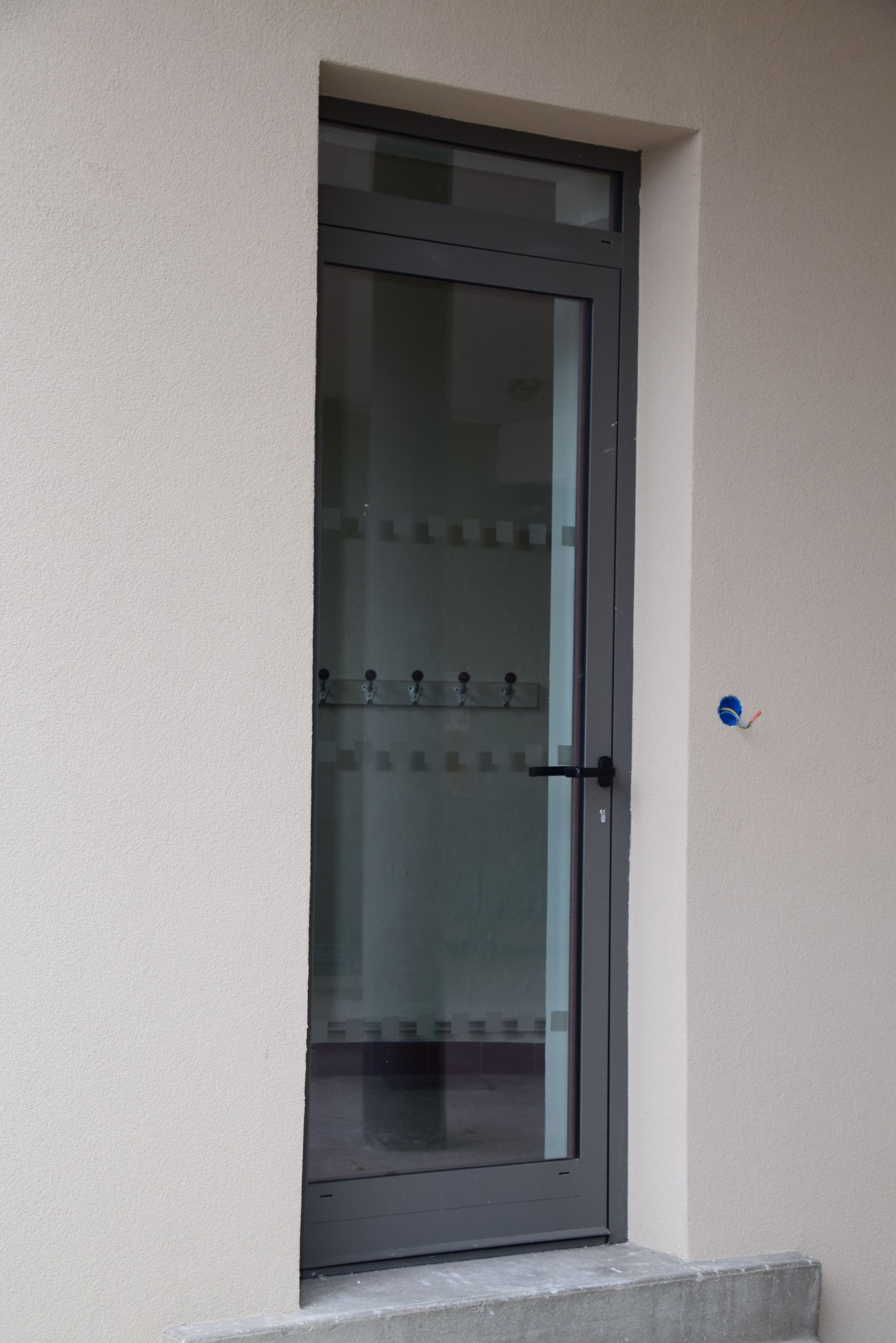 Porte de service gris anthracite avec vitrage