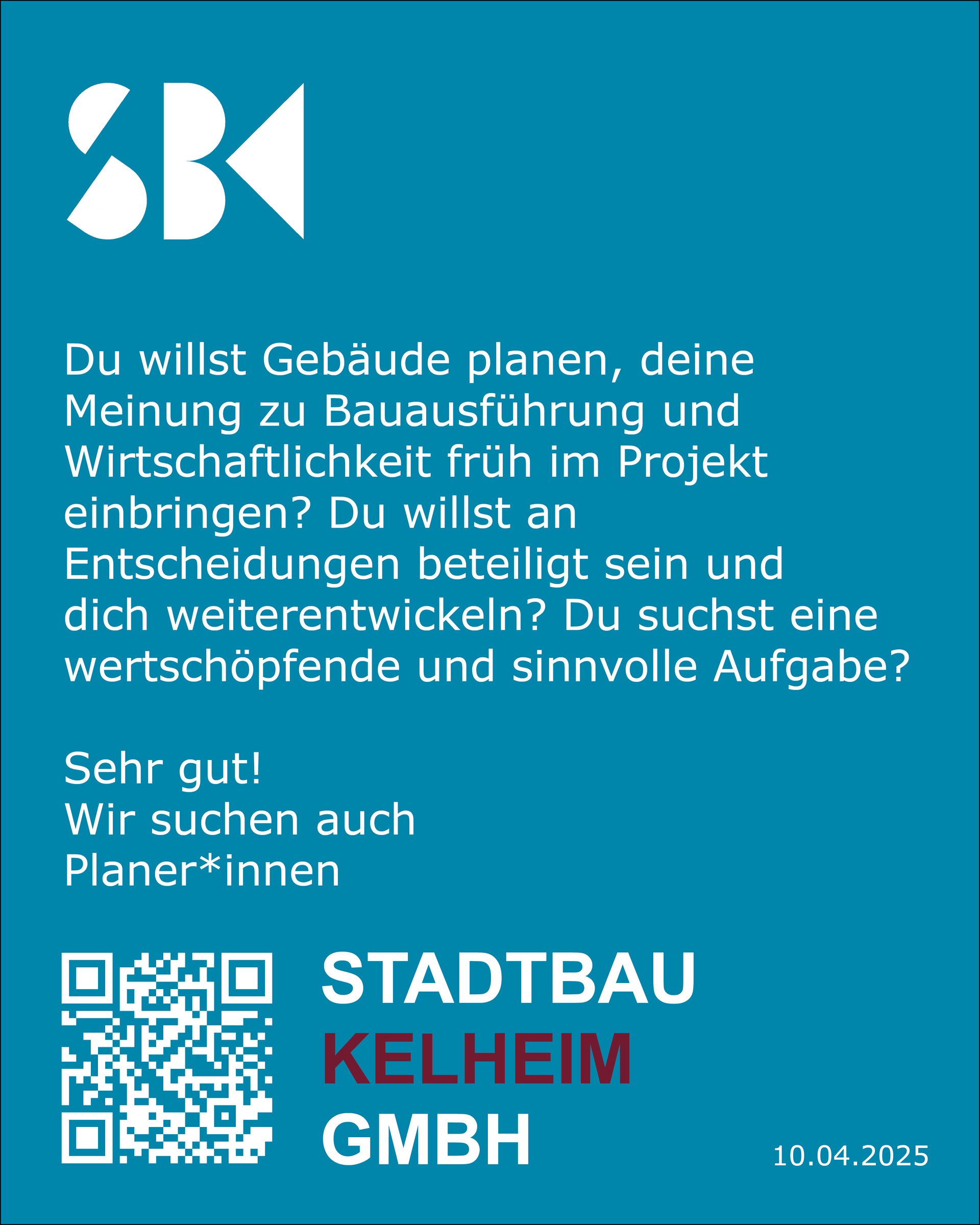 Stellenanzeige der Stadtbau Kelheim GmbH für Architektinnen Ingenieure Planer