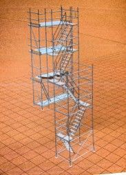 Baugerüst an Gebäude - Schemazeichnung