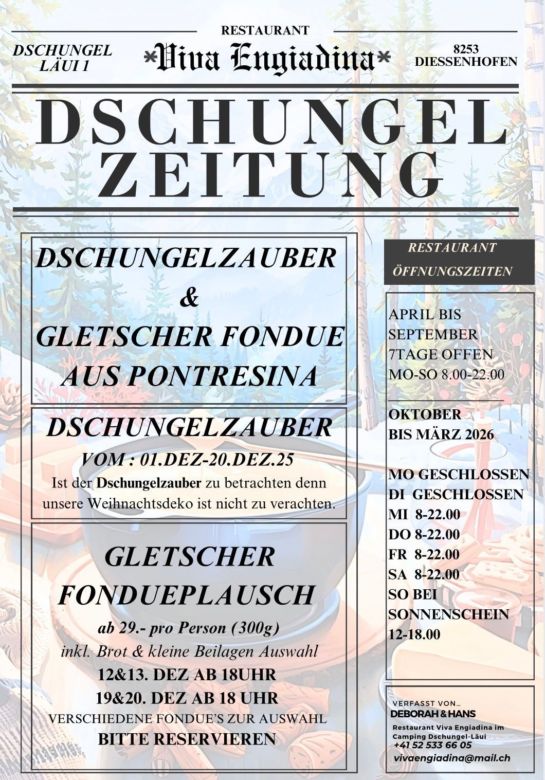 Gutbürgerliche Küche - Viva Engiadina - Schlatt