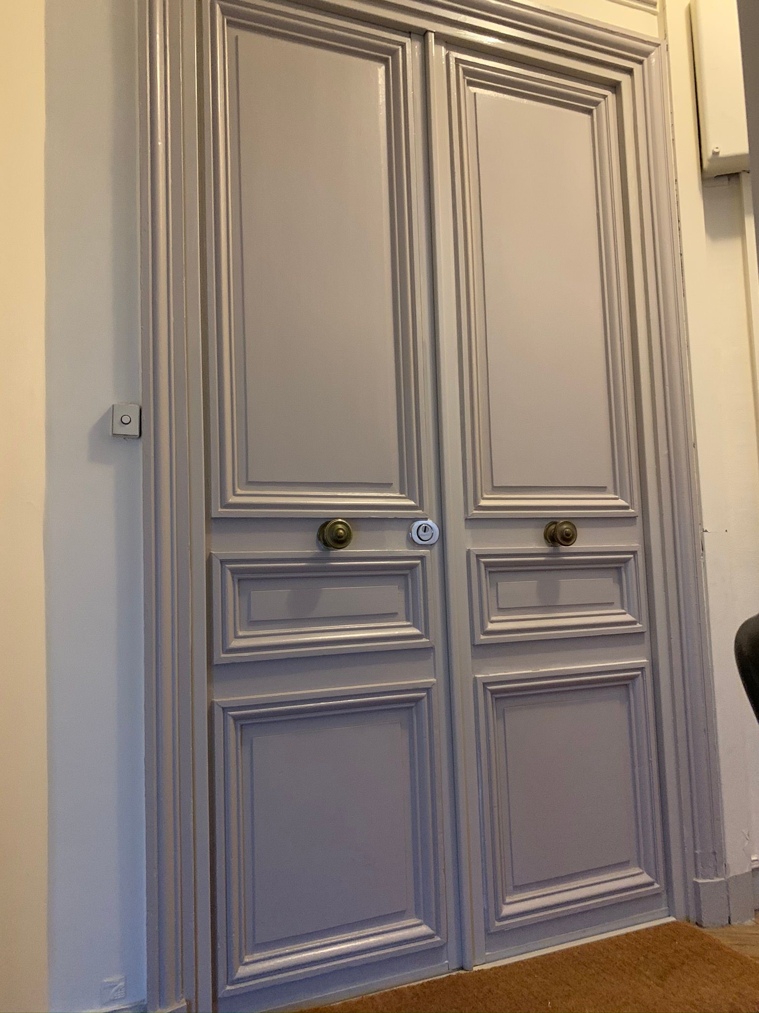 Double porte moulure grise