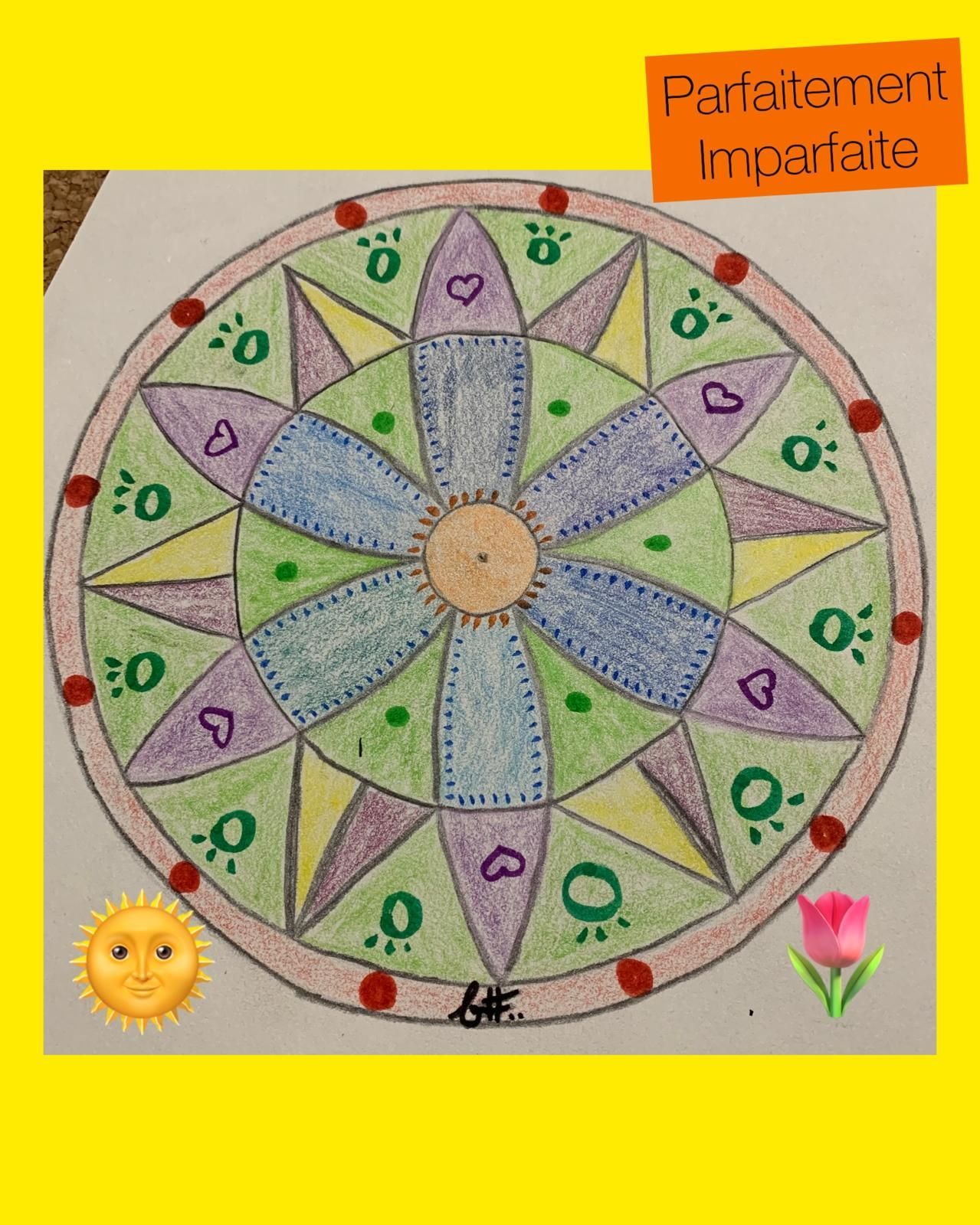 Mandala et crayons à papier
