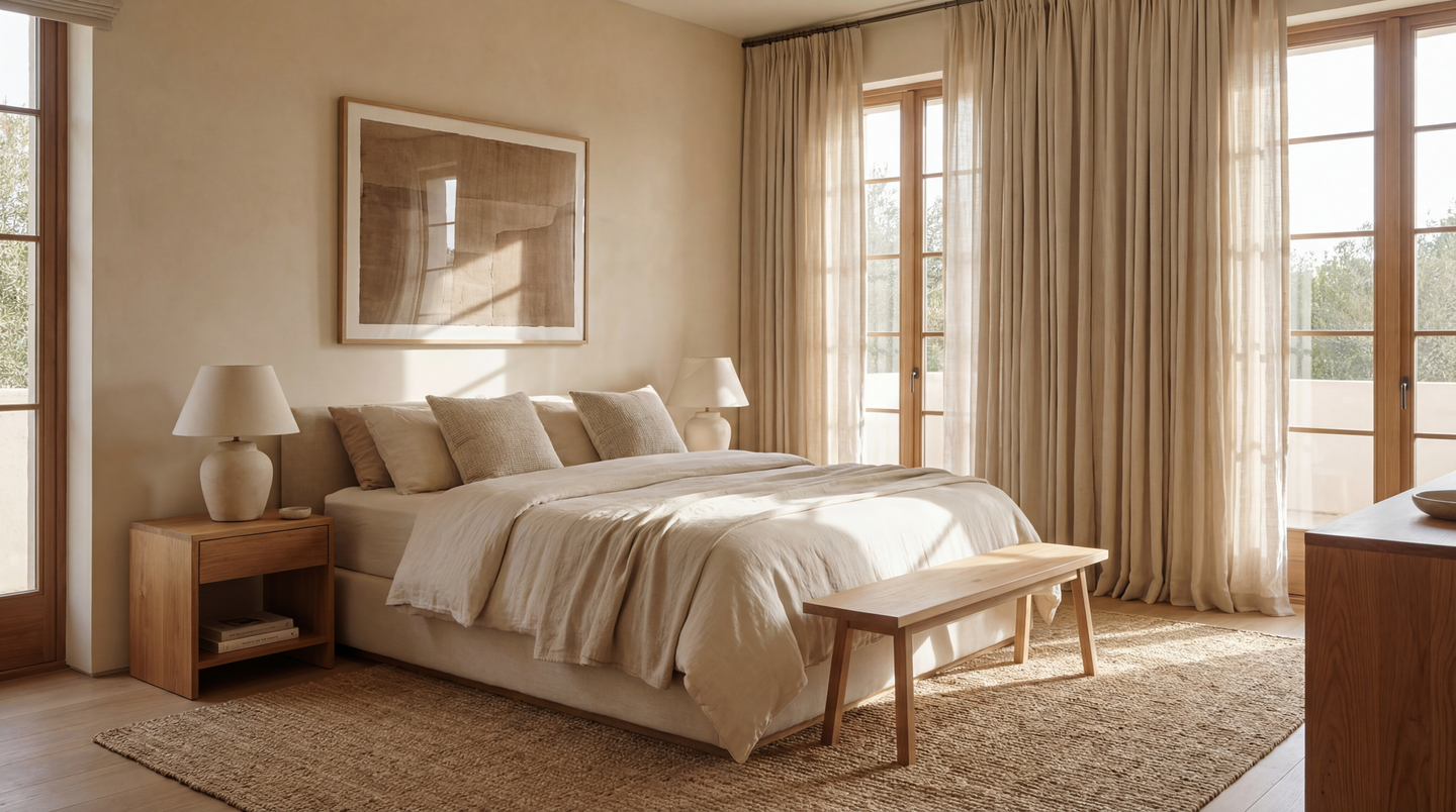 Main bedroom with sunlight