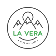 A logo for a pizza restaurant called la vera pizza artesanal.