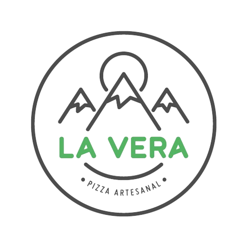 A logo for a pizza restaurant called la vera pizza artesanal.