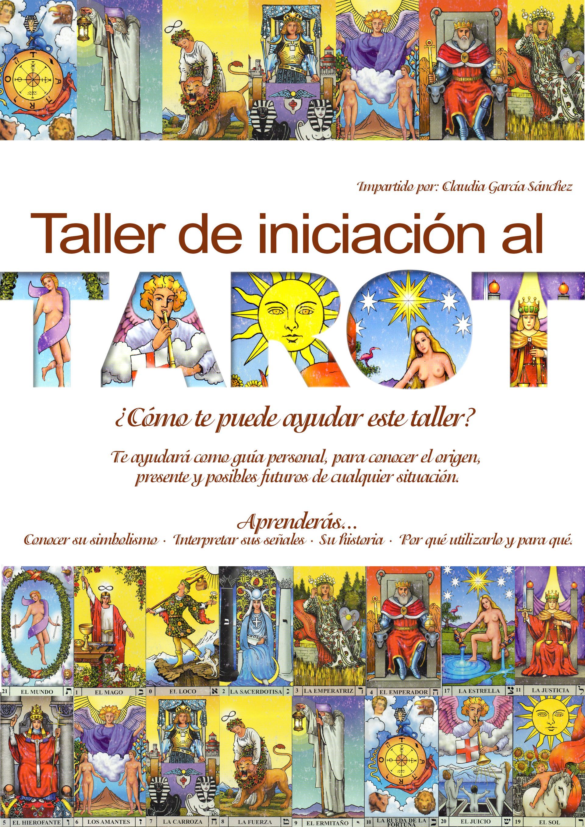 The cover of a book titled taller de iniciacion al tarot